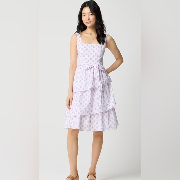 J. Crew Dresses & Skirts - J Crew Sleeveless Belted Tiered Midi Dress, Size 8. NWT.